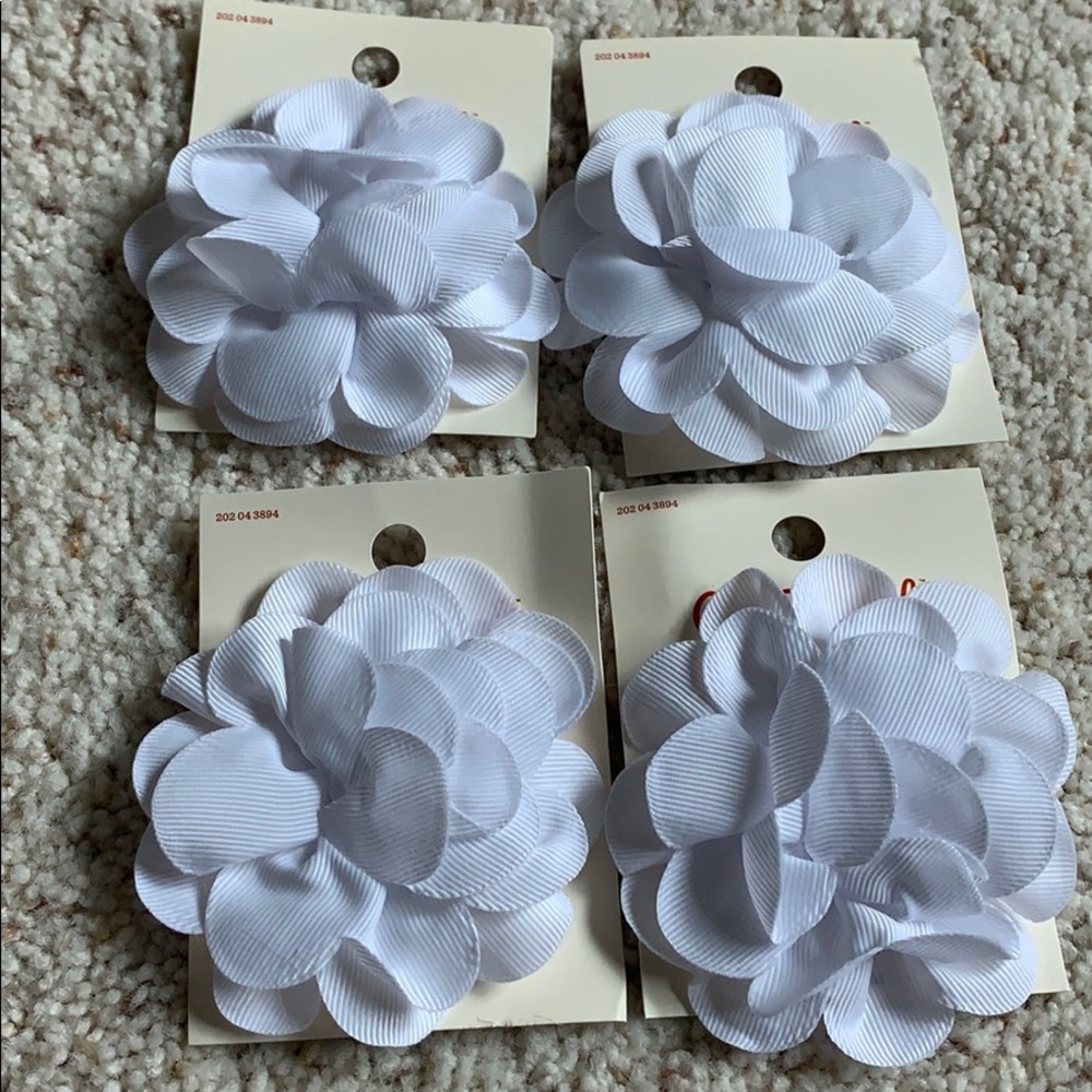 Cat & jack girls grosgrain whiteflower set of four